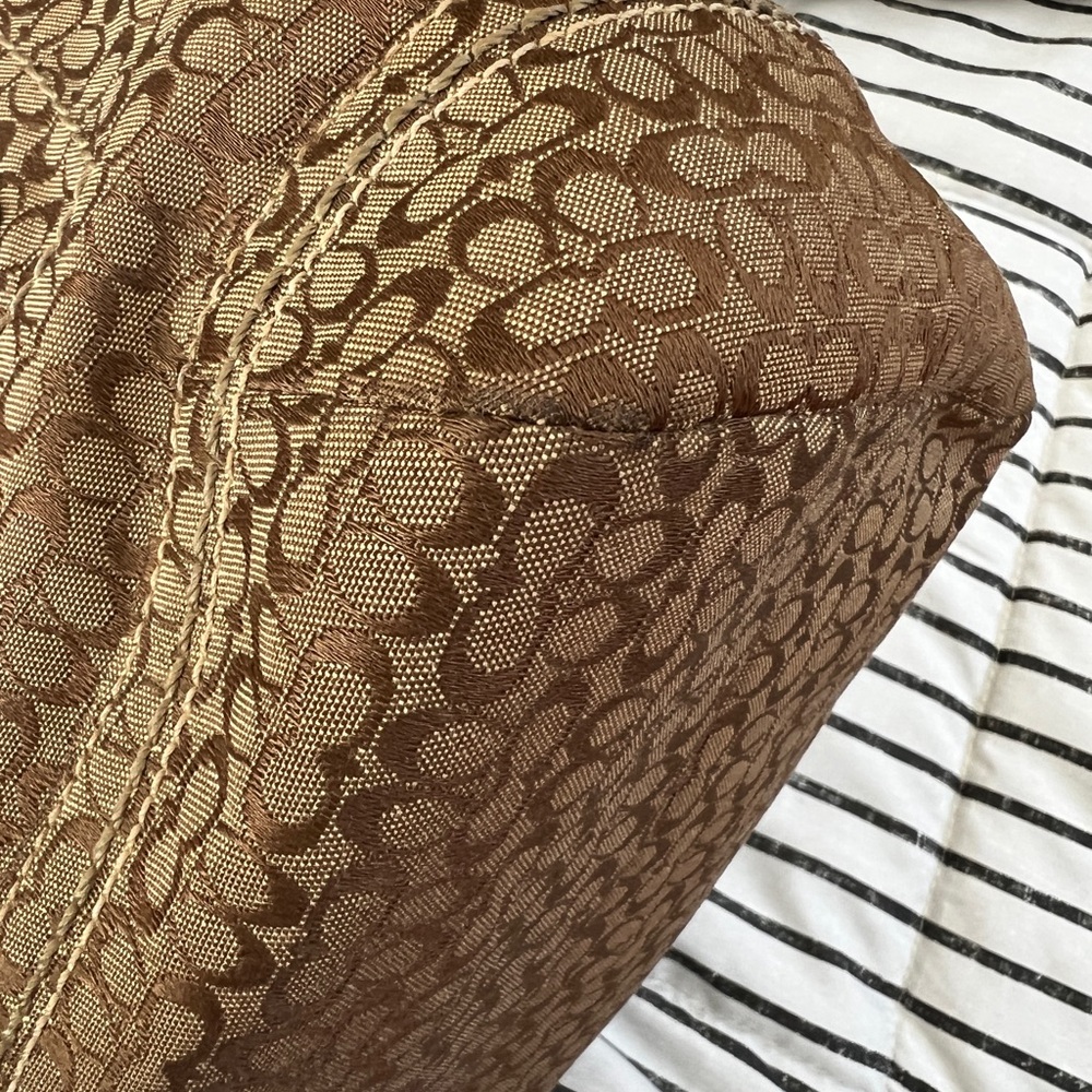 🤎 Coach Soho Mini Signature Tote Satchel  F12310 Brown Khaki Y2K Camel Leather - Picture 7 of 16